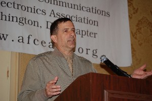 Brig. Gen. George J. Allen,USMC, addresses luncheon attendees on topics of the USMC.